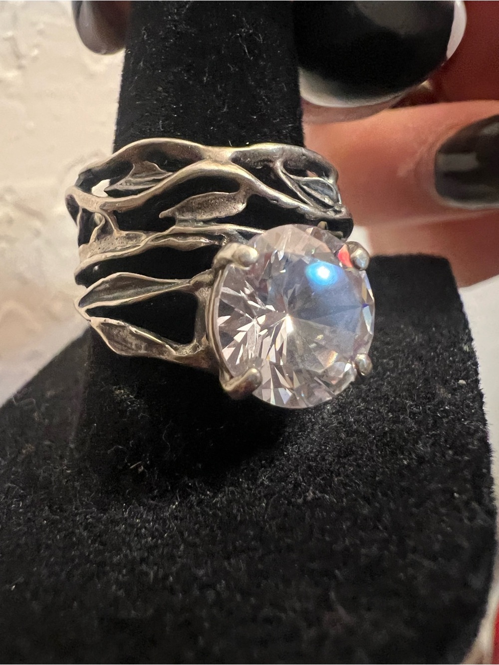 Vintage Israel Zuman cz ring size 9